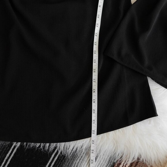 Wrangler Women’s Size Large Black Off Shoulder Peasant Top Long Sleeve Boho - Picture 6 of 6